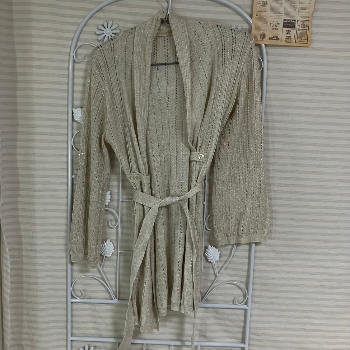 빈티지 아이보리 펄 가디건 901 y2k 스트릿 모리 갸루 일본빈티지 펑 상품이미지2