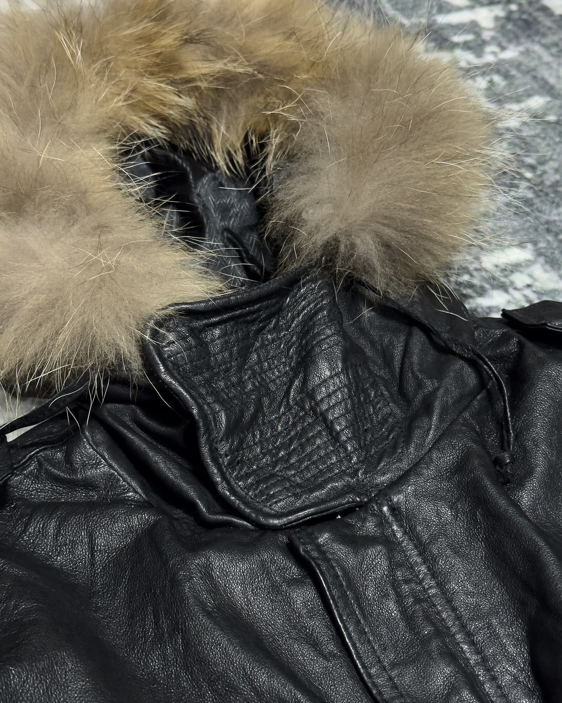 {Unknown} Pig Leather Racoon Fur Parka   상품이미지7