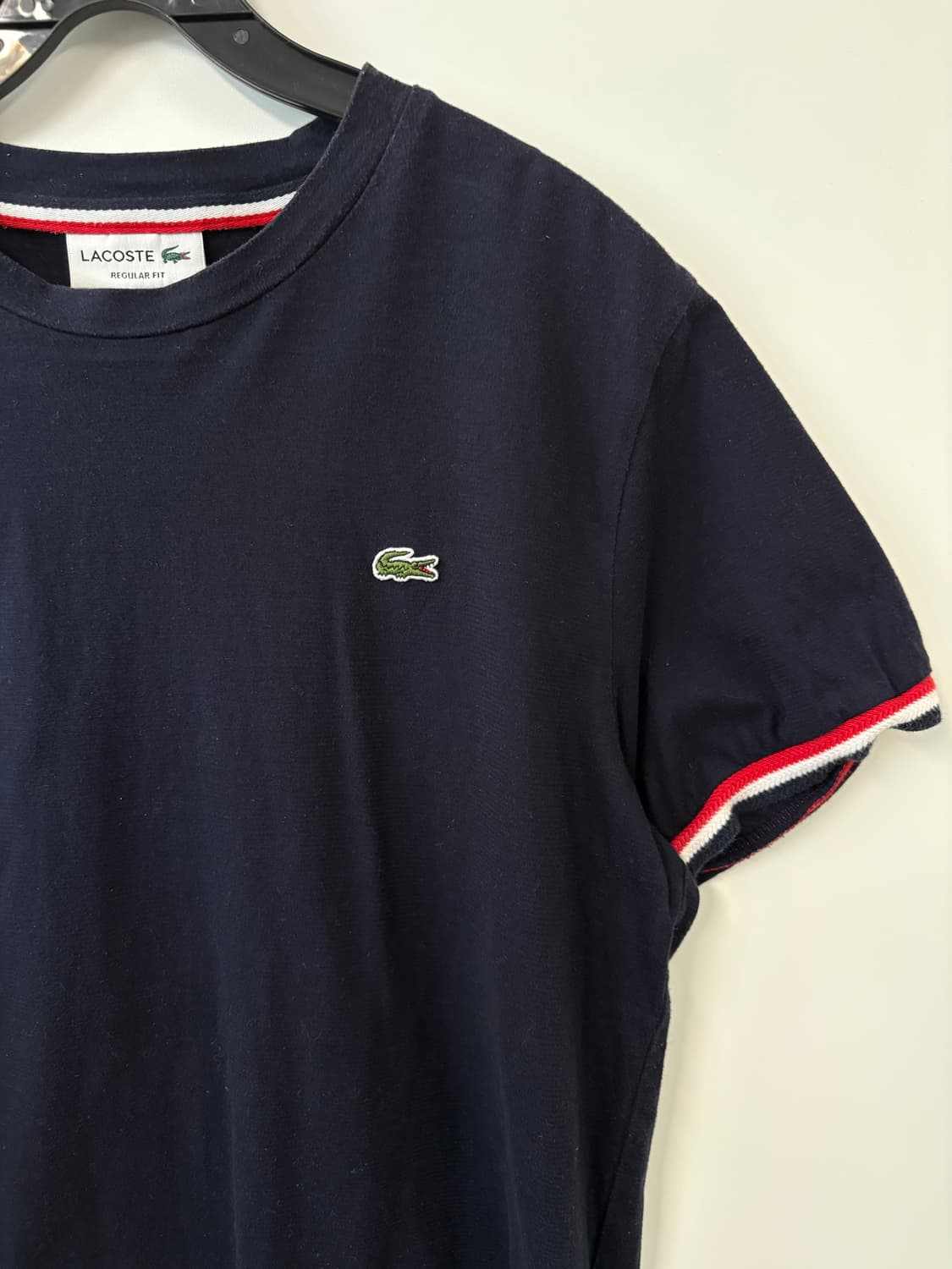 라코스테 네이비 반팔 링거 티셔츠 상품이미지3