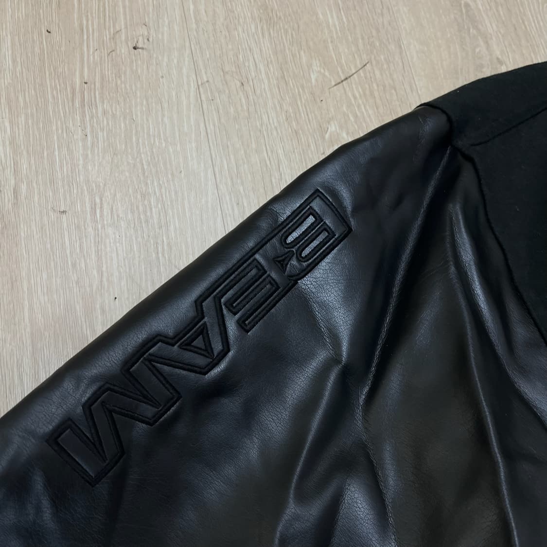 블랙 레더 빅로고 스타디움 바시티자켓 3XL  상품이미지7
