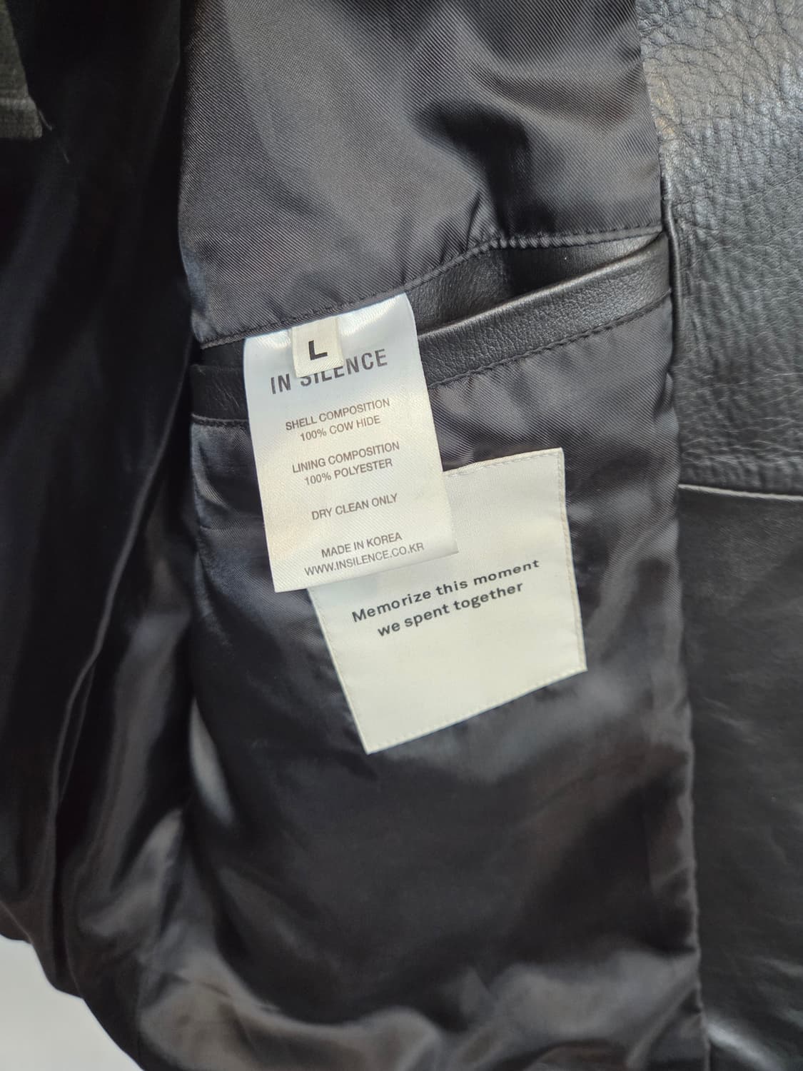 인사일런스 싱글 라이더 소가죽 자켓 L 상품이미지4