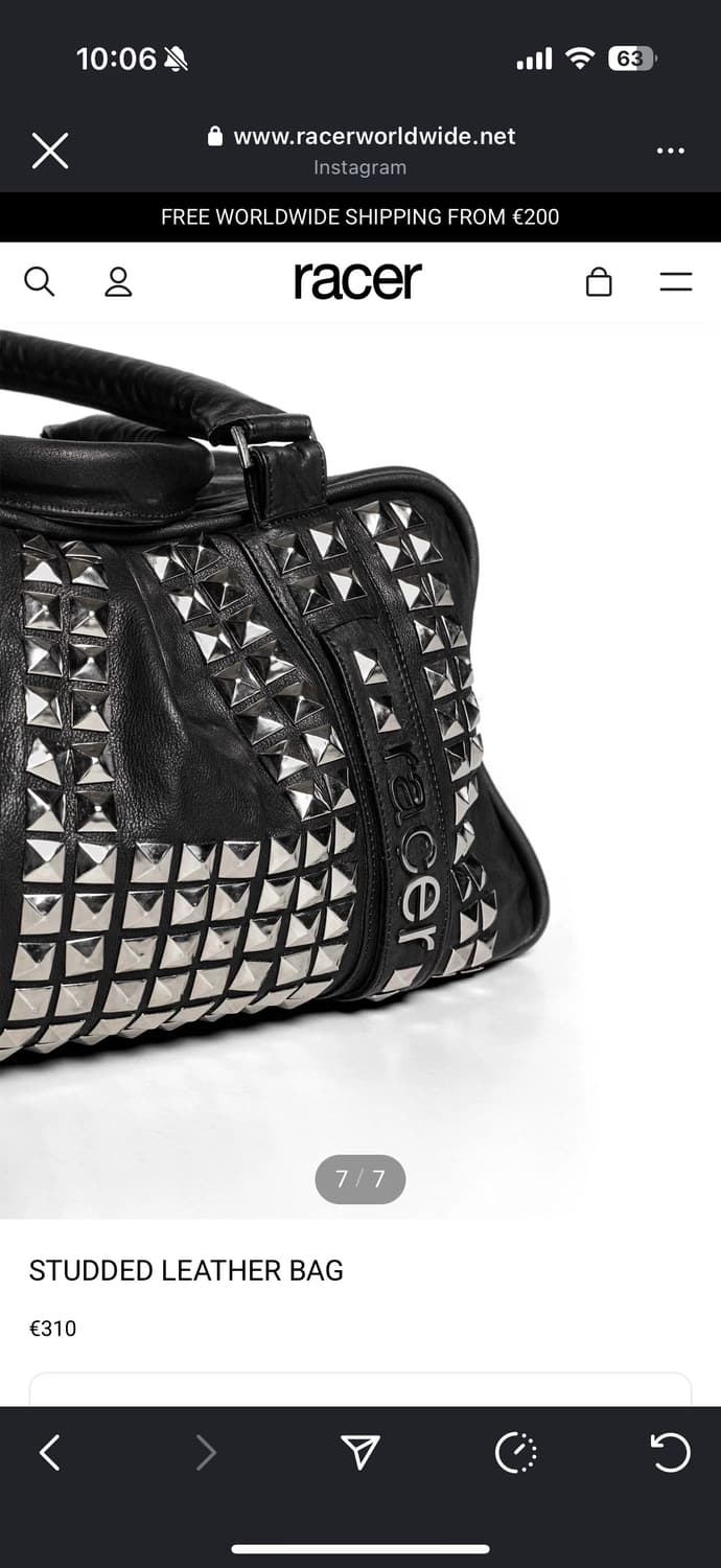 racerworldwide 스터드 레더 백 가방 상품이미지3