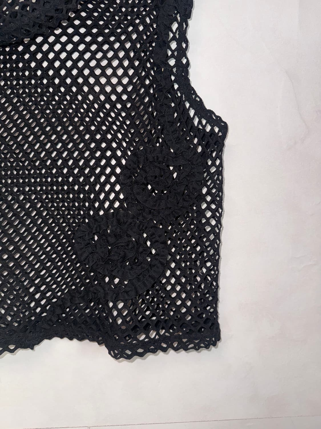 Black flower draped mesh sleeveless  상품이미지5