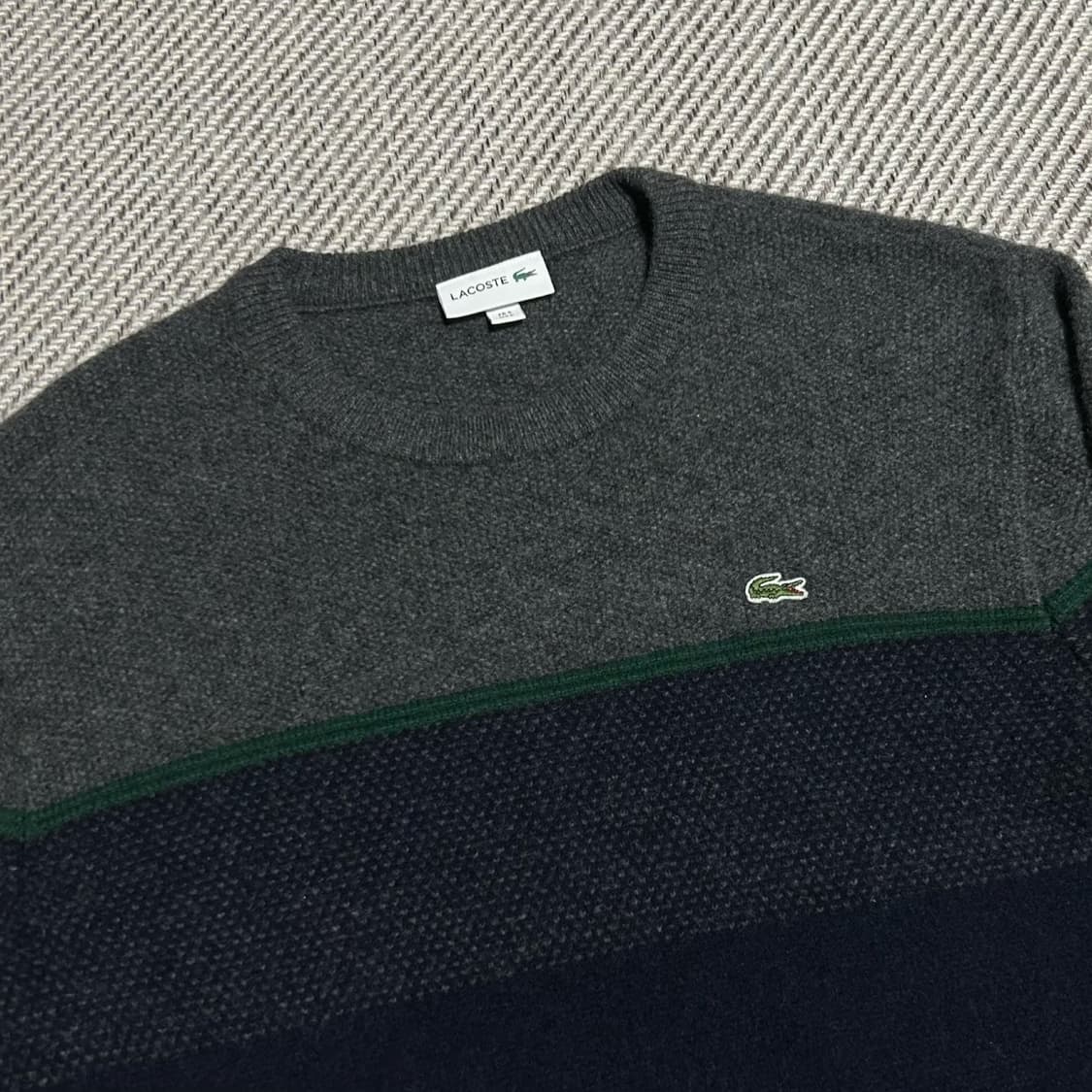 [M] Lacoste 라코스테 울 컬러블럭 라운드 니트 상품이미지3
