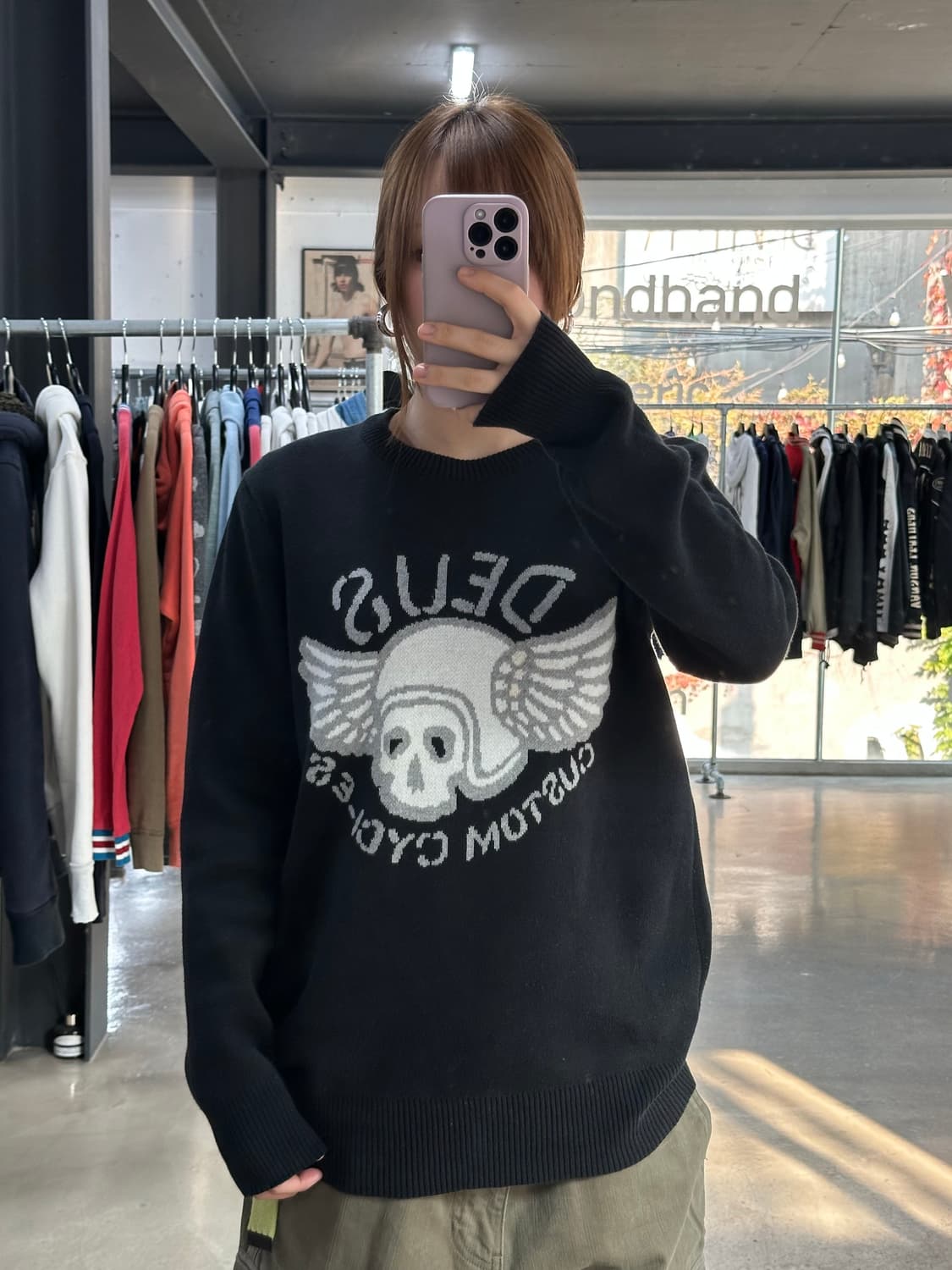 데우스 엑스마키나 스컬윙 빅로고 니트 상품이미지1