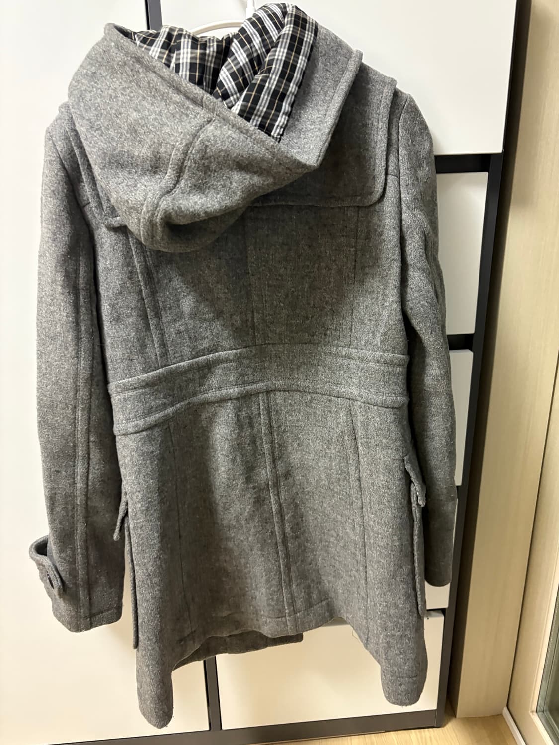 버버리 하이넥 하프코트. 그레이. 상품이미지3