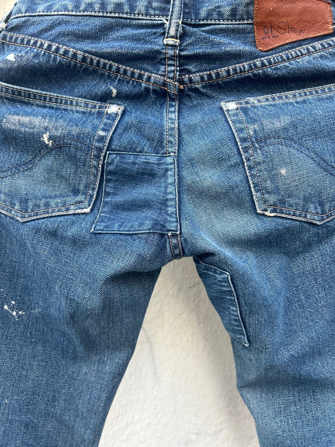 오어슬로우 청바지 패치워크 페인트 데님 상품이미지10