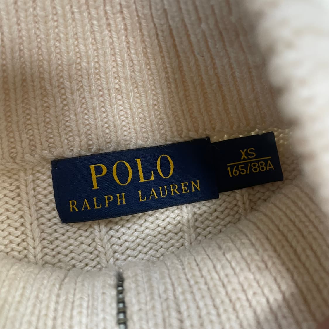 폴로 랄프로렌 포니 로고 케이블 반집업 니트 아이보리 상품이미지4