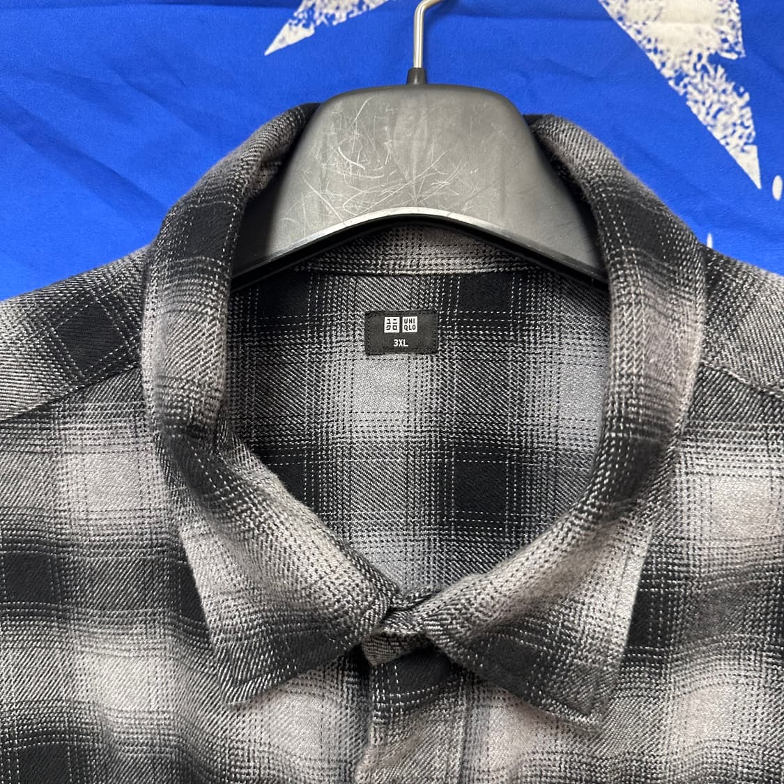 유니클로 일본판 플로란넬 오버핏 체크기모셔츠 3XL 상품이미지4