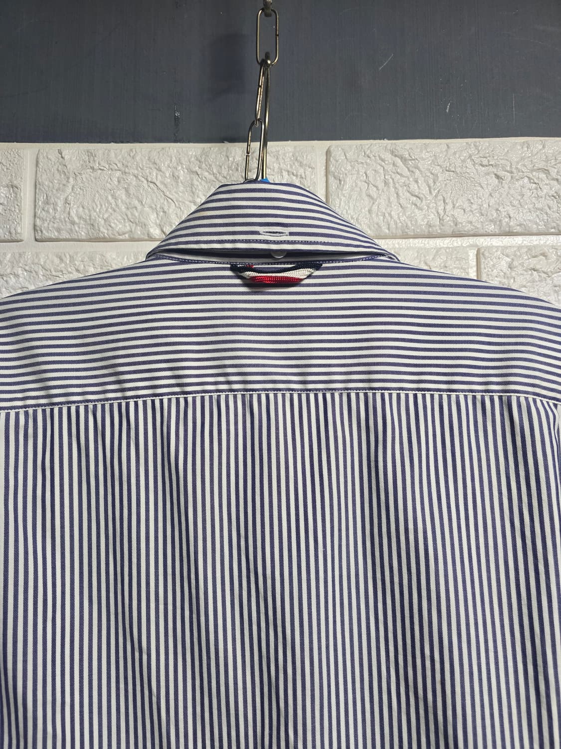 몽클레어 감마 블루 체크 스트라이프 셔츠 1 상품이미지3