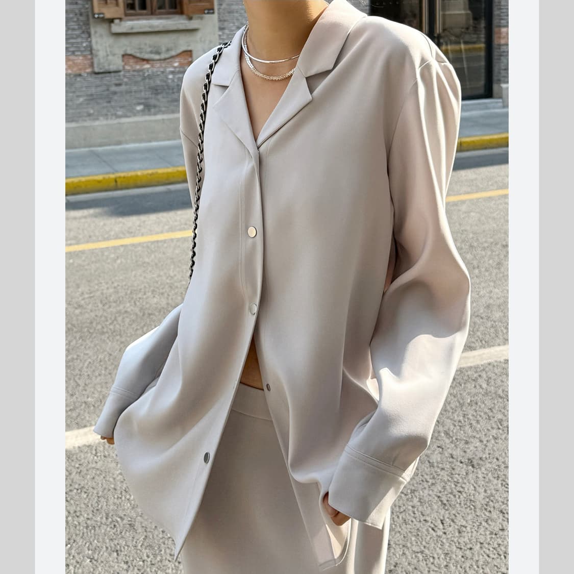 오르(ORR) 테일러드 카라 블라우스 55-66 상품이미지4