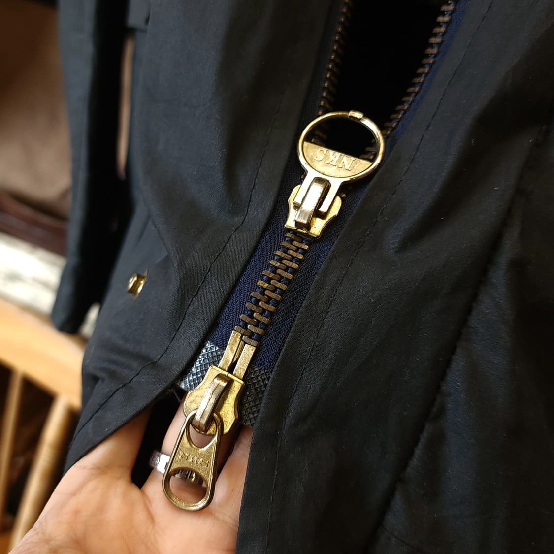 90s 잉글랜드 컨트리 왁스자켓 스톡맨 케이프 왁스코트 레인코트 L 상품이미지6