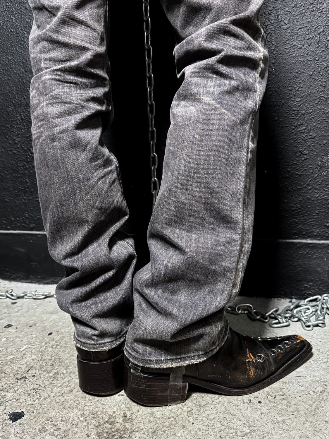 Grey Washed Bootcut Denim Pants 상품이미지6