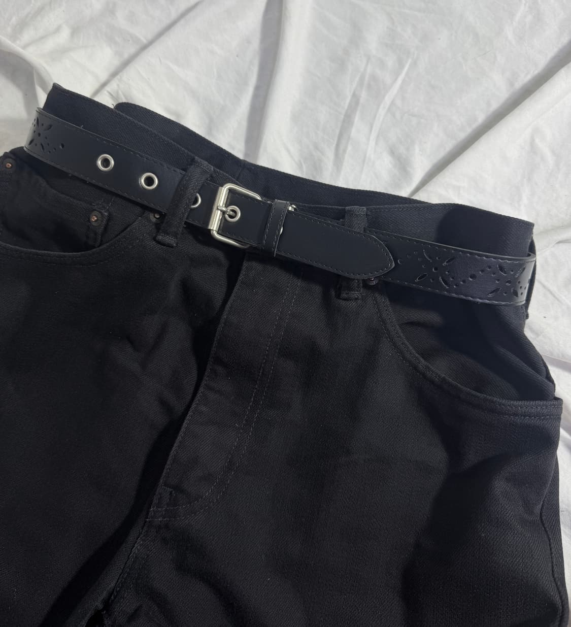 빈티지 펀칭 레더 벨트 상품이미지2