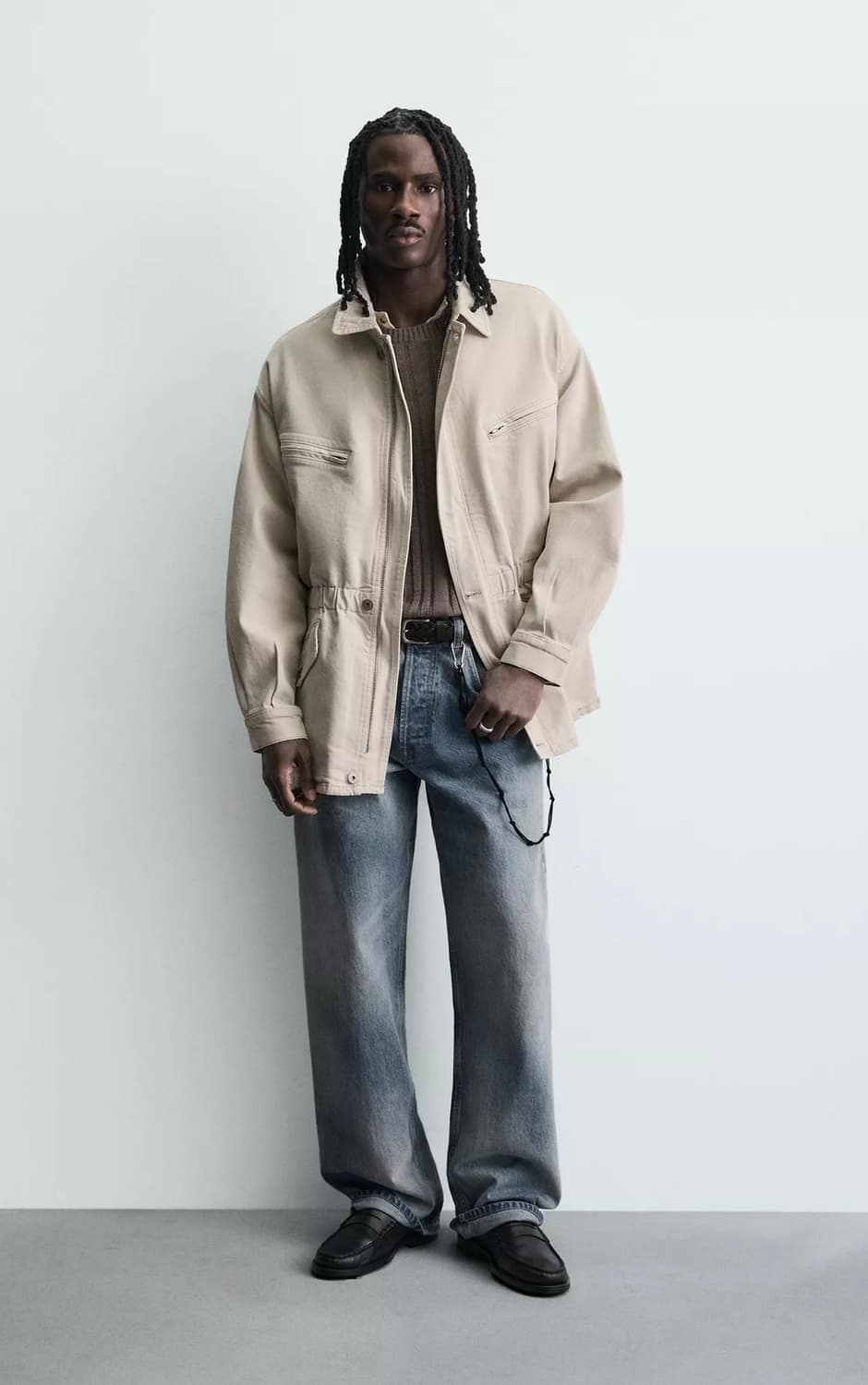 새상품) 정가 149,000 M 자라 코듀로이 카라 포켓 데님 자켓 상품이미지1