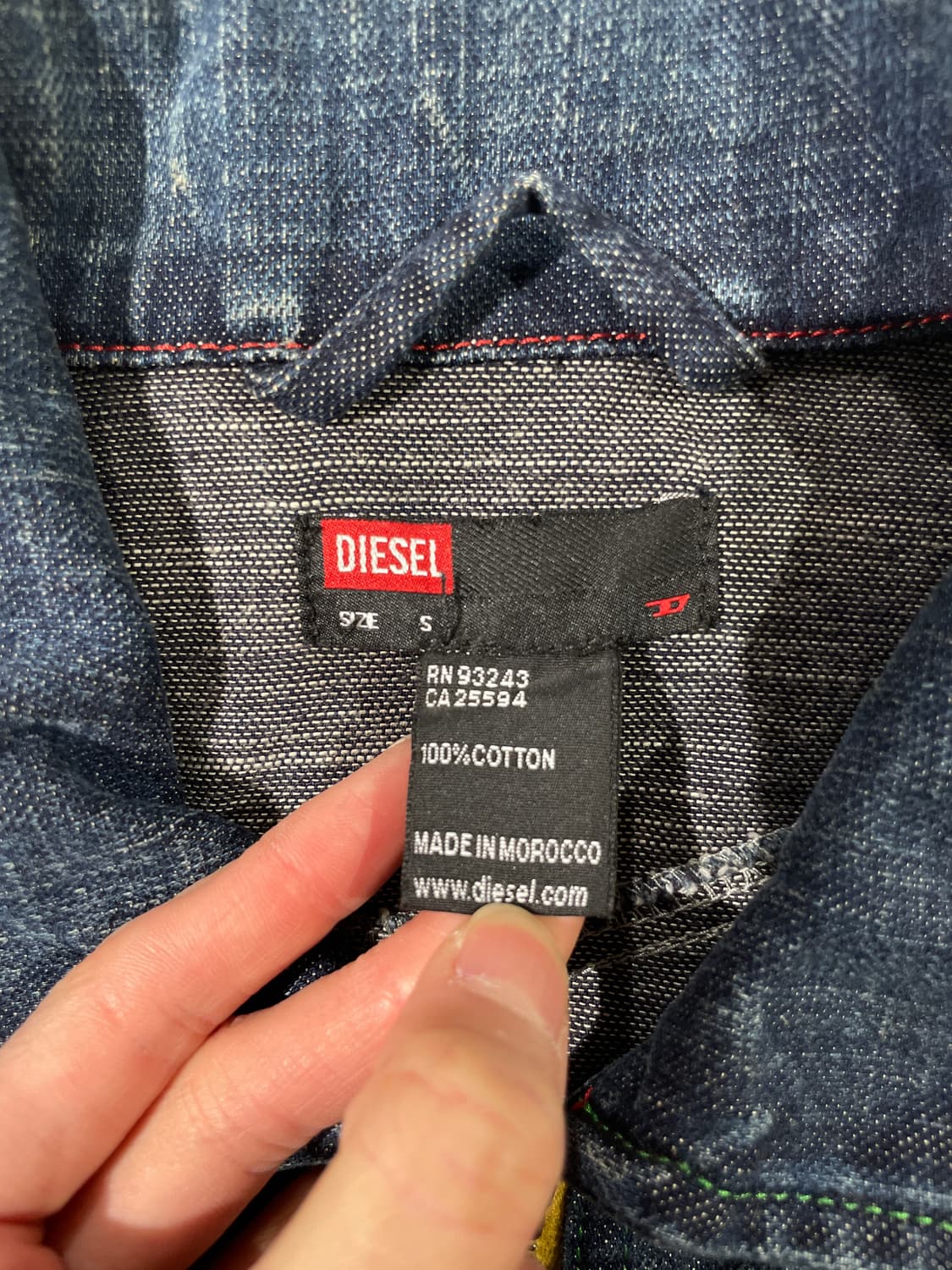 디젤 진청 y2k 레터링 워싱 바이커 데님 자켓 상품이미지7