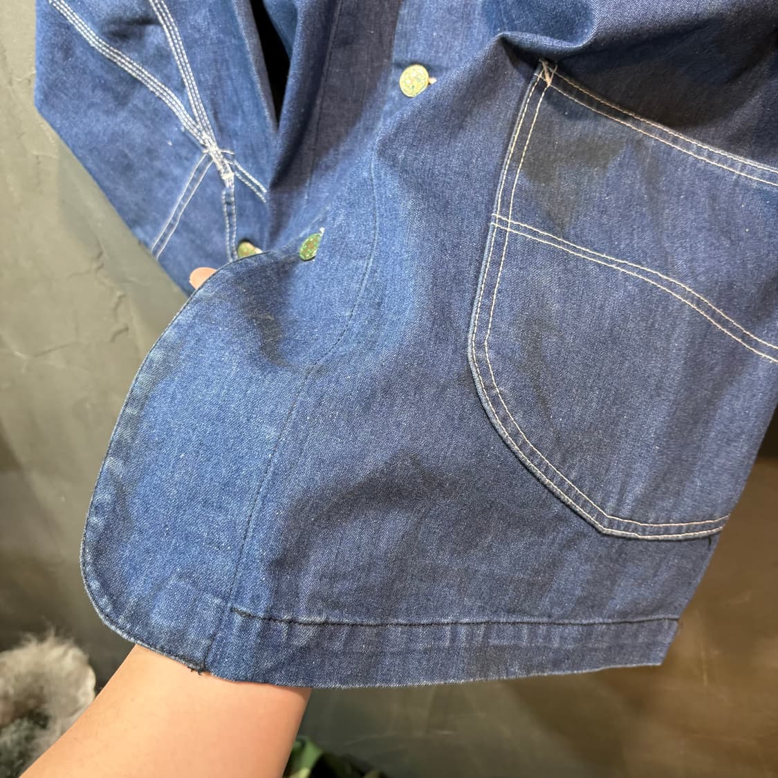 [40R] SUGAR CANE 슈가케인 빈티지 데님 커버올 자켓 상품이미지4