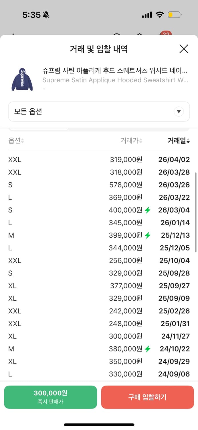 슈프림 사틴 아플리케 후드 스웨트셔츠 워시드 네이비  상품이미지2