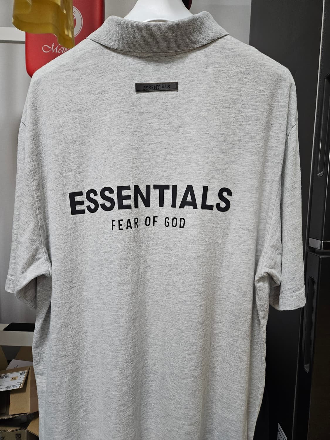에센셜 Fear of God 로고 폴로 티셔츠 그레이 L사이즈 상품이미지1