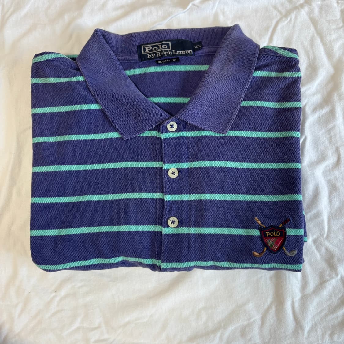 polo 폴로 랄프로렌 블루 스트라이프 골프 로고 카라 반팔 티셔츠 상품이미지1