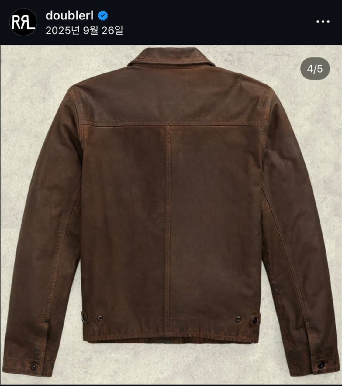 (ㅇㅊ230)RRL 오일 레더 M 새상품 상품이미지2