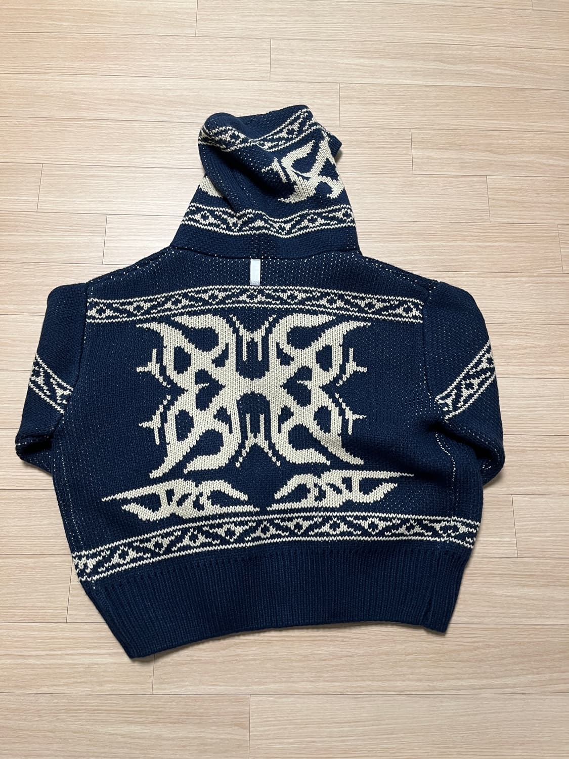  노매뉴얼 코위찬 니트 후드 집업 네이비 상품이미지3