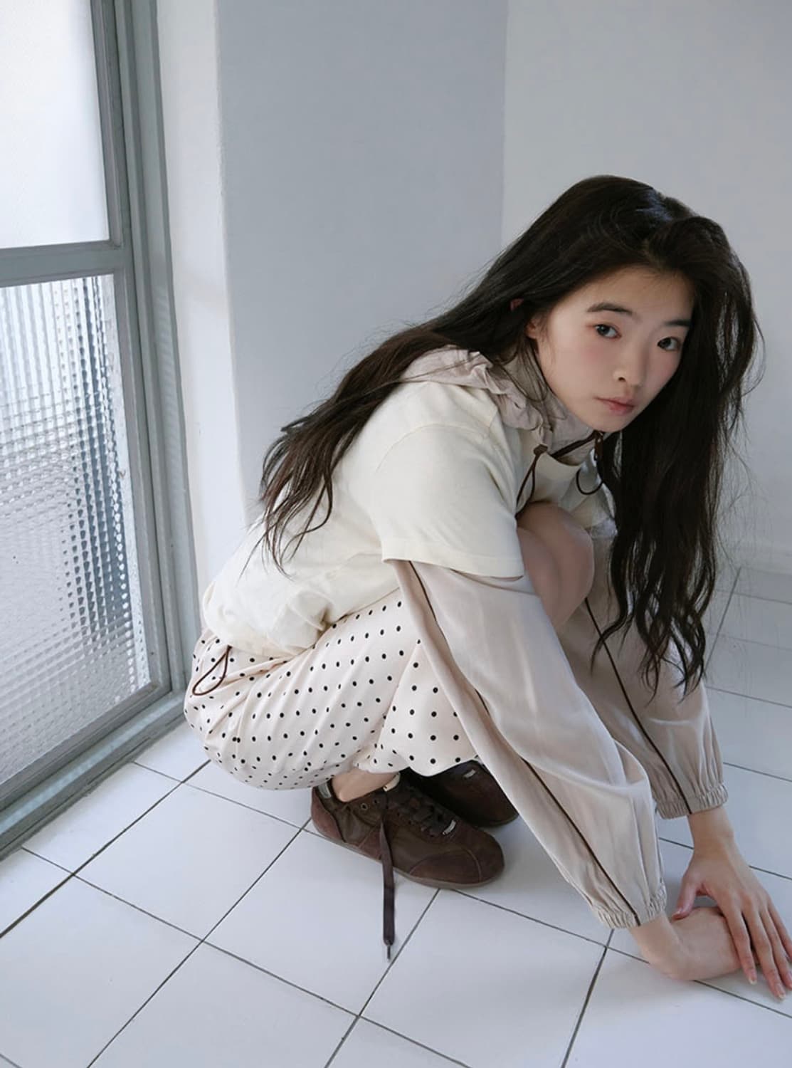 락피쉬웨더웨어 스크런치 플랫 스니커즈 브라운 230 상품이미지3