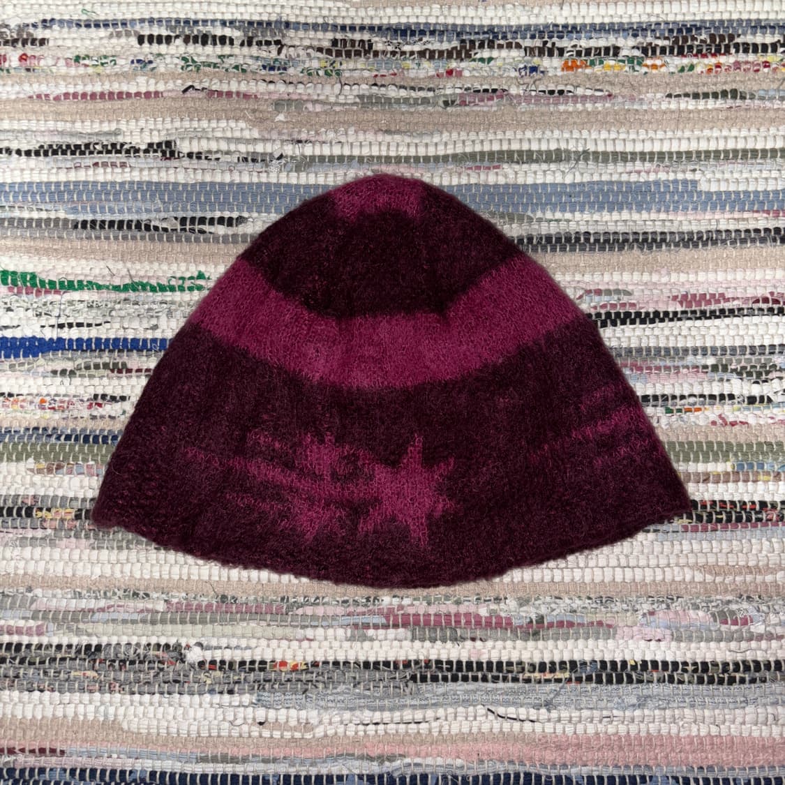 나이스고스트클럽 3스타 로고 모헤어 비니 핑크(퍼플) 상품이미지2