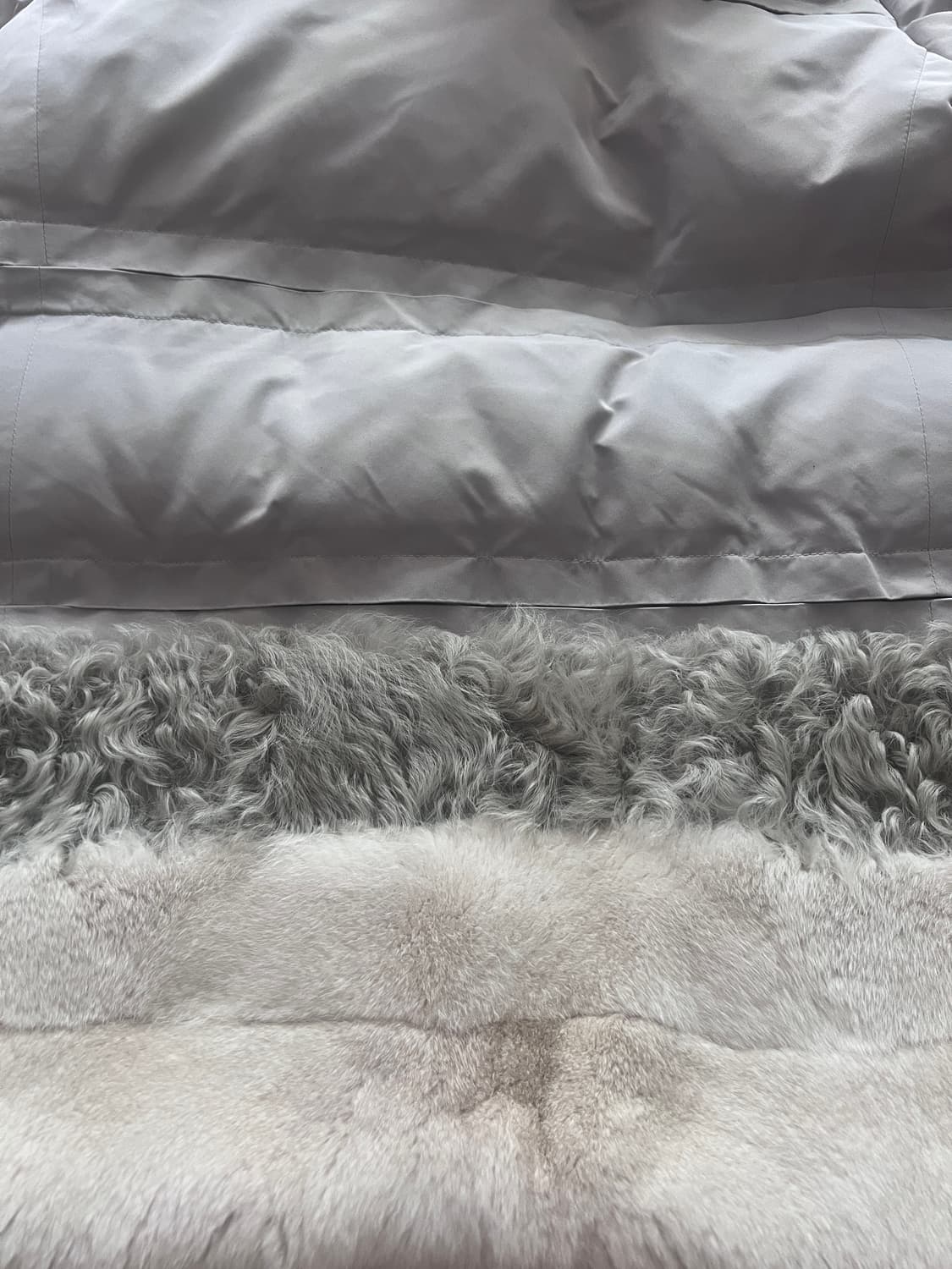 그레이 베이지 퍼 패딩 자켓 상품이미지6