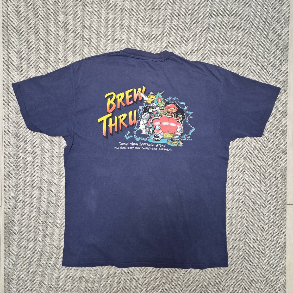 90s "BREW THRU" 싱글스티치 프린팅 티셔츠 (XL) 상품이미지5