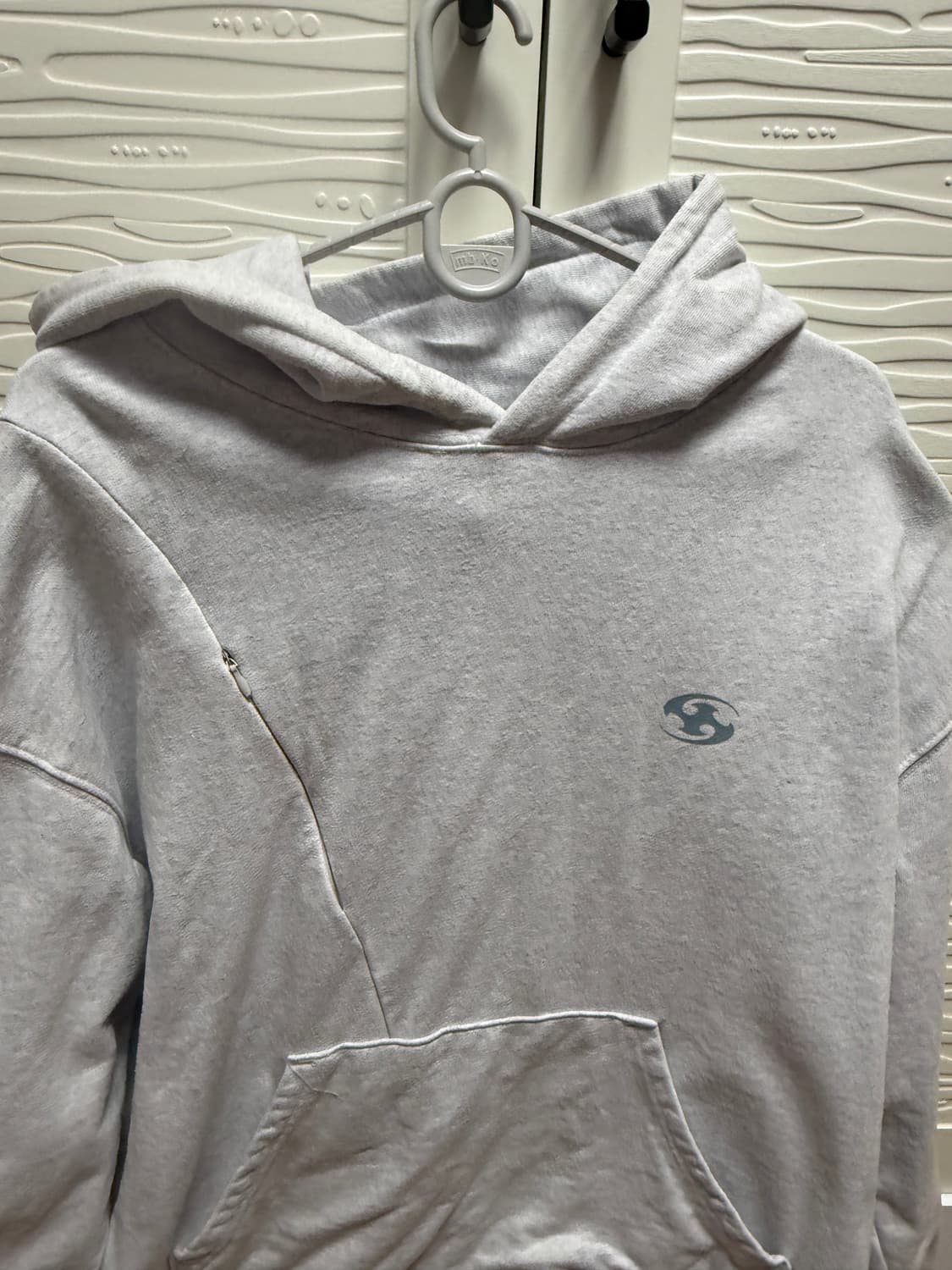 산산기어 로고 후드 화이트 멜란지 1사이즈 상품이미지2