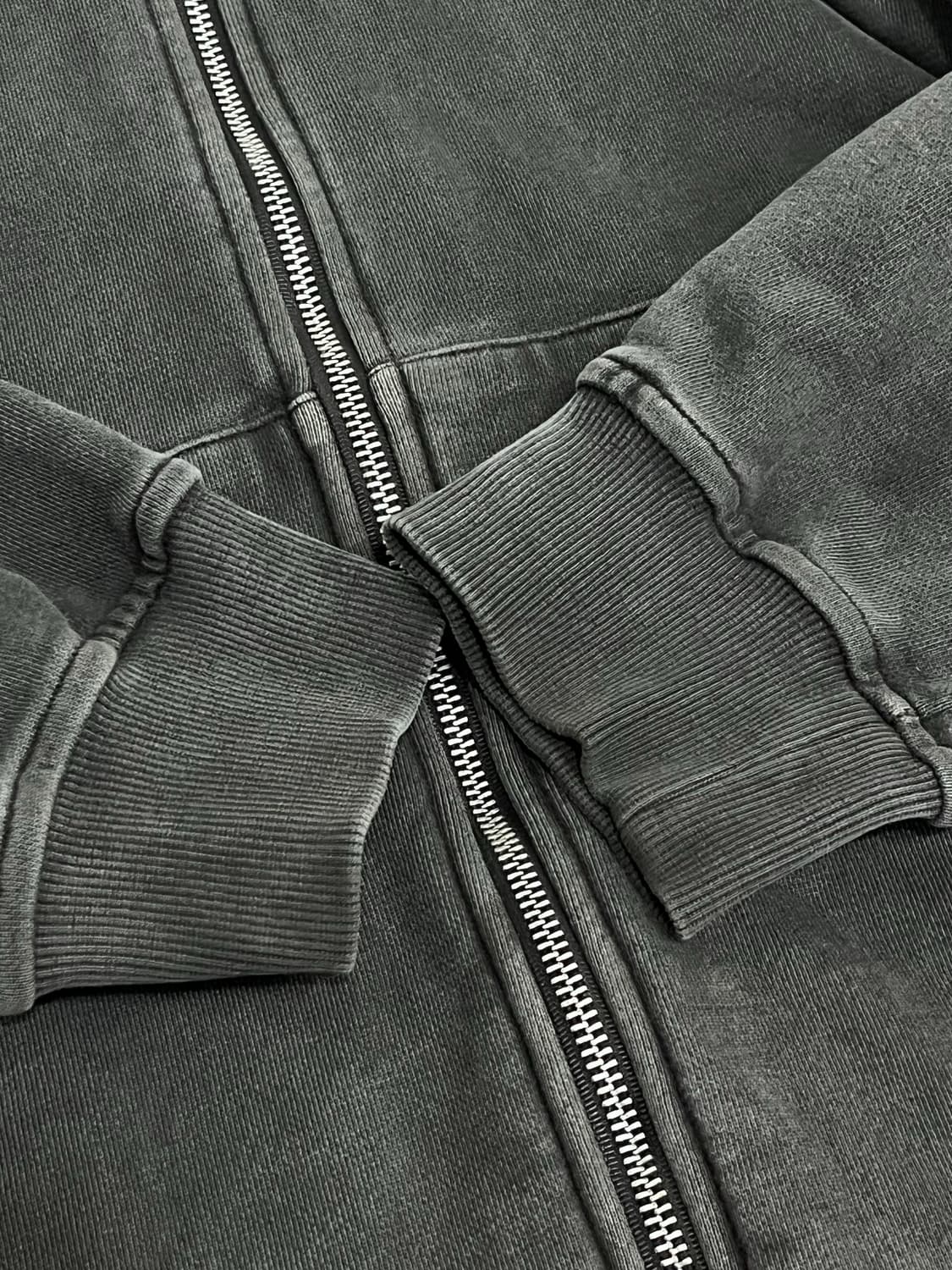 준지 juunj 가먼트다잉 그레이 워싱 후드집업 M 상품이미지10