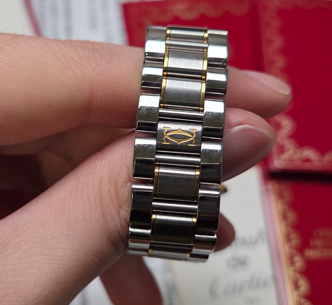 레어] 빈티지 까르띠에 머스트드 21C 콤비 남녀공용 31mm 블루핸즈  상품이미지7