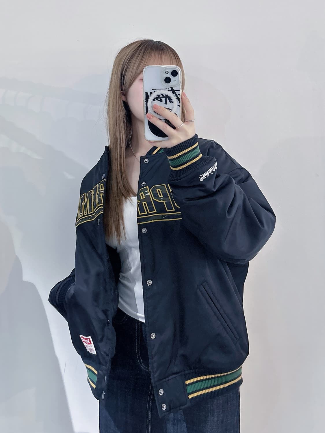 슈프림 미첼앤네스 카모로고 바시티 자켓 상품이미지3