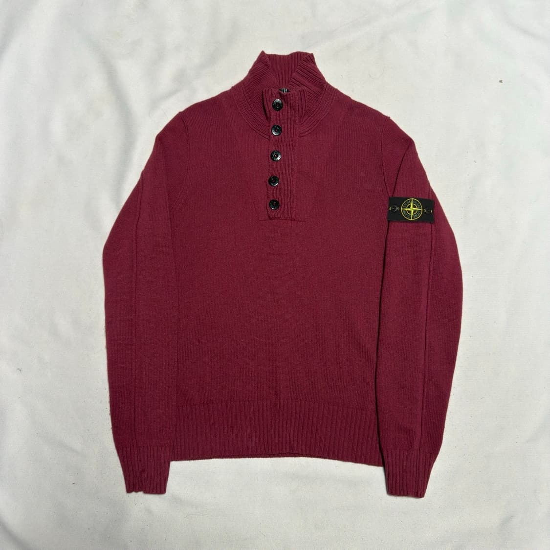 M 스톤아일랜드 패치와펜 버건디 반집업 니트 상품이미지2