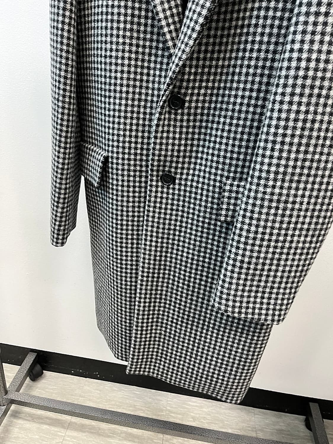 100) 산드로 구스 체크 울코트  상품이미지3