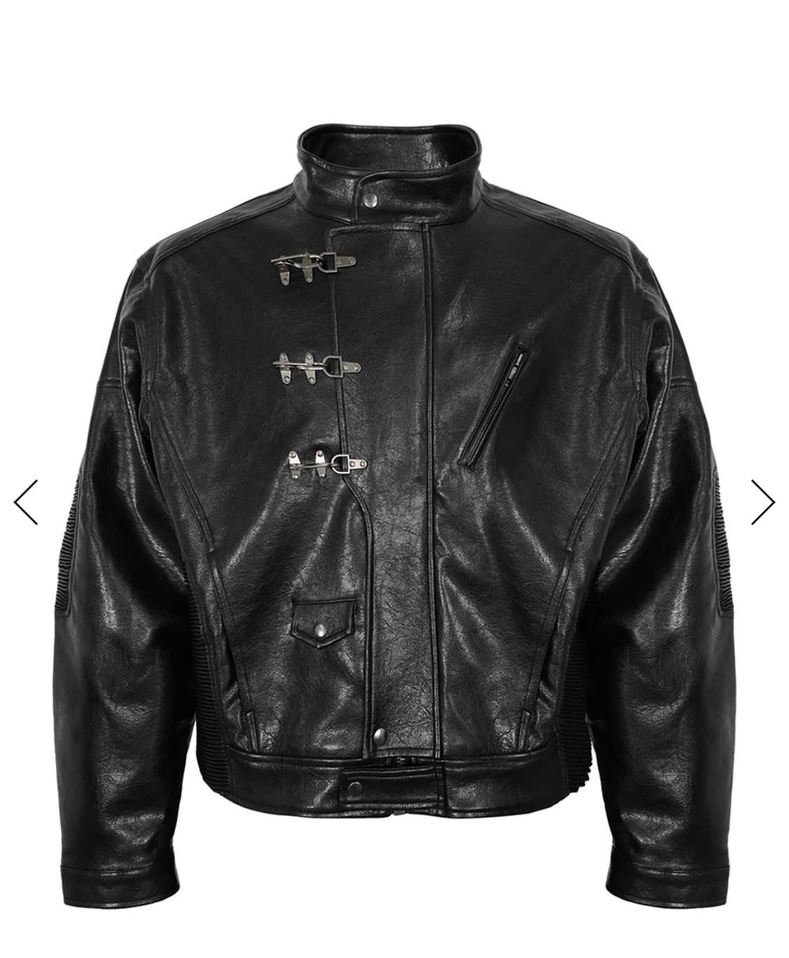 [b.access] Pu Buckle Moto Jacket (Black) 상품이미지5