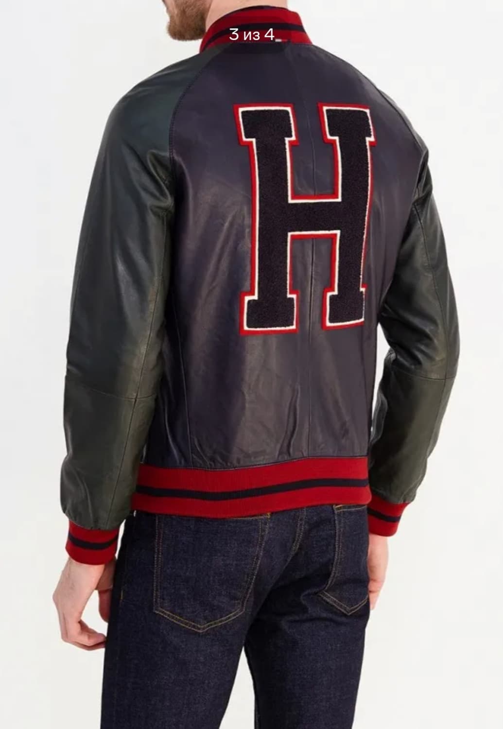 타미힐피거 가죽 스타디움 바시티 가죽점퍼 가죽자켓 100 상품이미지2