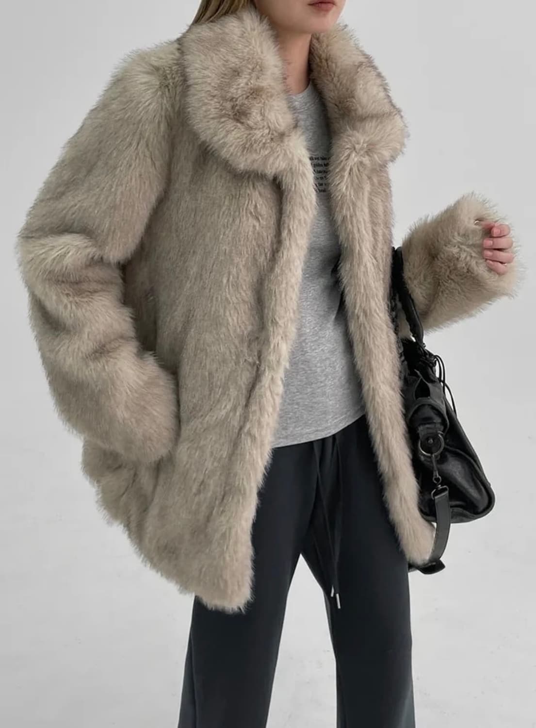 블랙업 레이썬 하프 카라 퍼자켓 상품이미지3