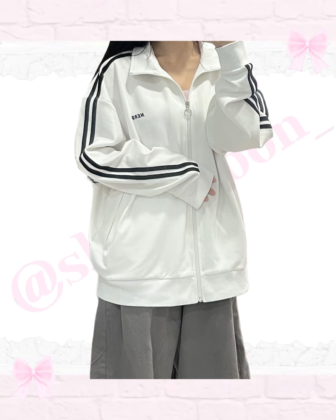 [셋업] 널디 흰검 져지 블랙 벨벳 레이스 일본빈티지 상품이미지2