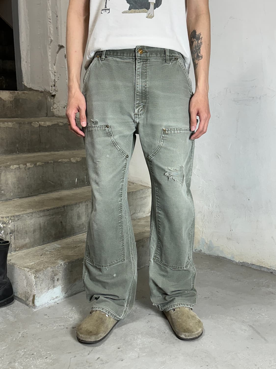 OG 칼하트 더블니 모스그린 칼하트 B01 MOS 썩블니 상품이미지10