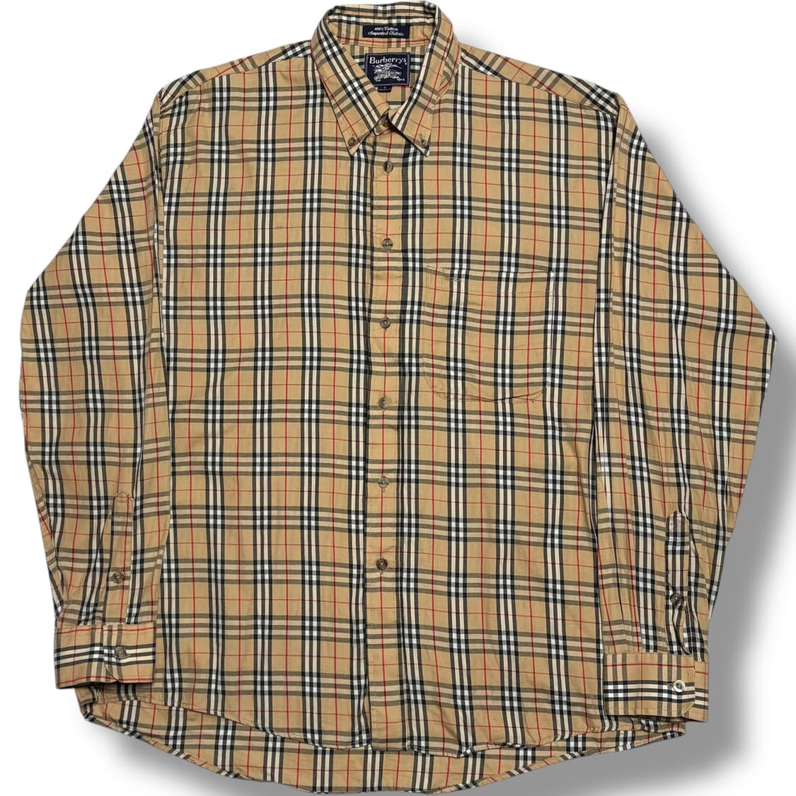 90's Burberry Made in USA 노바체크 오버핏 셔츠 상품이미지1