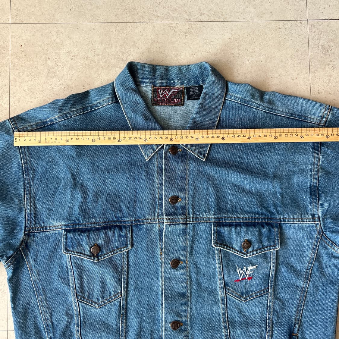 빈티지 90s WWF Stone Cold 데님 자켓 상품이미지9