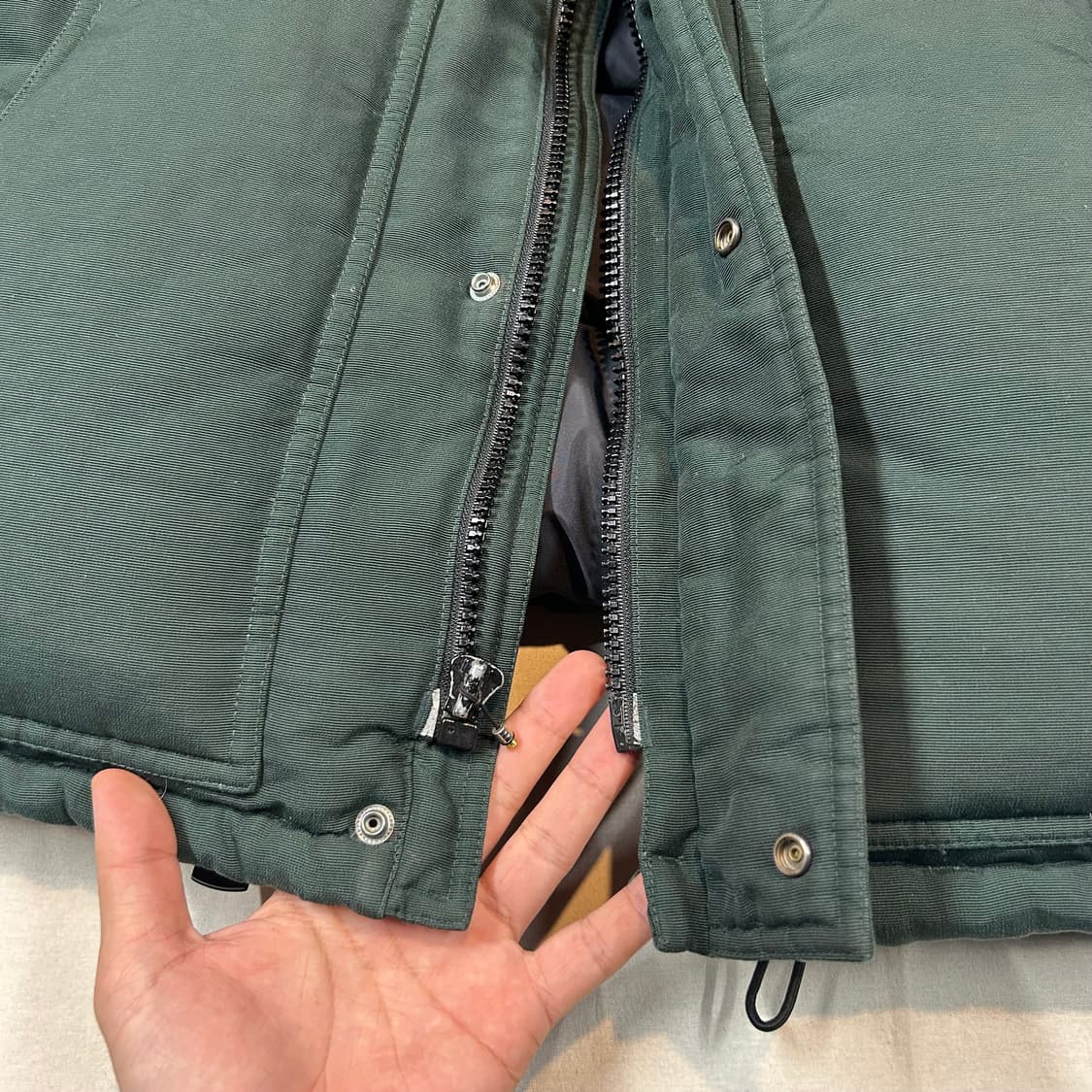 S) 폴로 랄프로렌 진스 덕다운 패딩 점퍼 그린 성조기 패치 상품이미지4