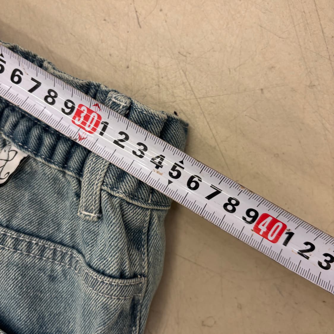 엑스톤즈 스퀘어 패턴 워싱 데님 팬츠 상품이미지6