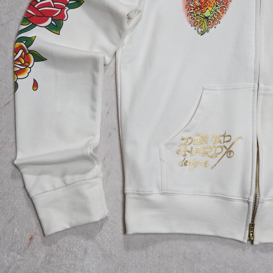 에드하디 올드스쿨 화이트 후드집업 상품이미지6