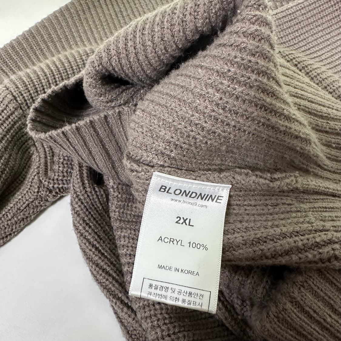 2XL 블론드나인 루즈오버핏 코코아 와플니트 상품이미지5