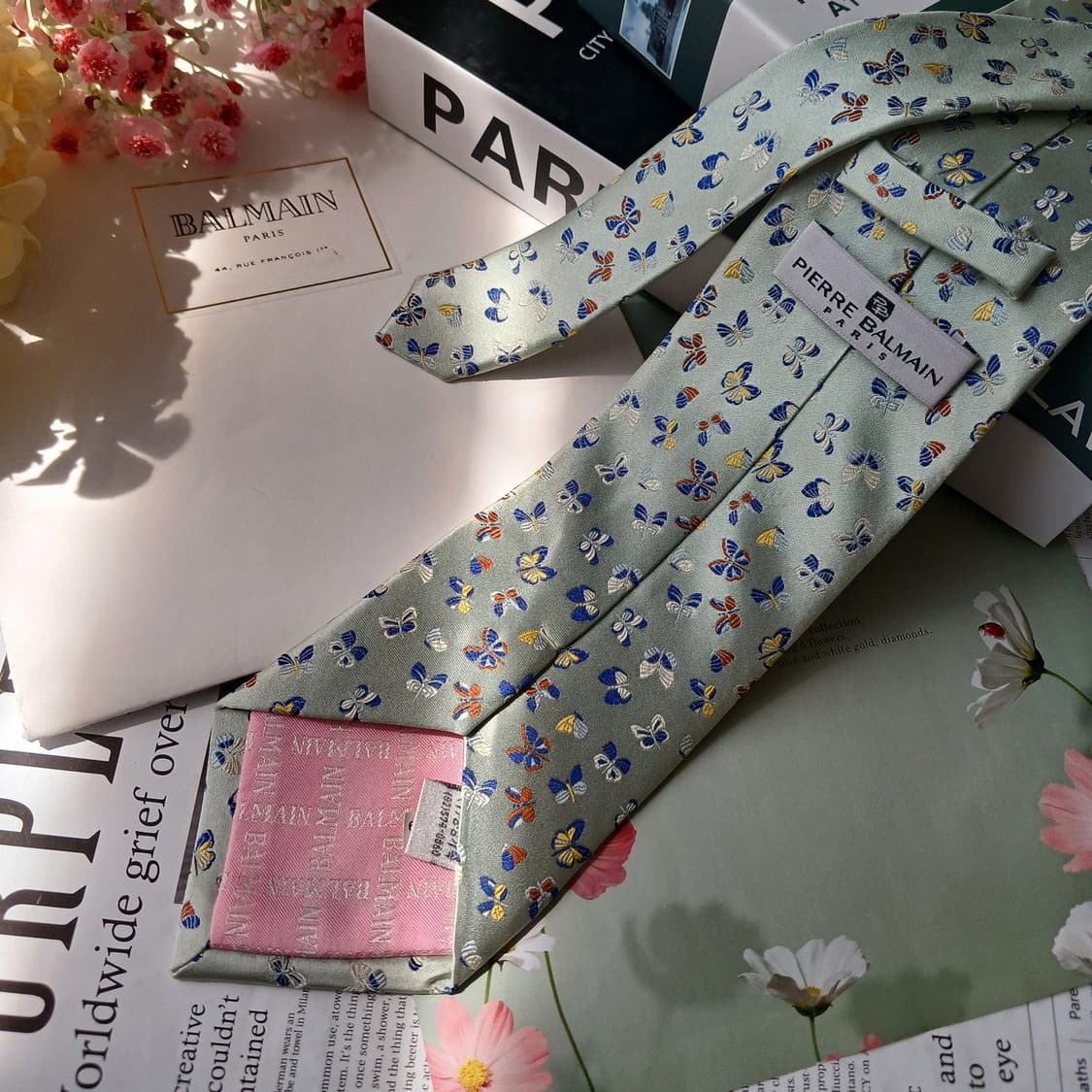 발망 실크 에메랄드 나비 자카드 넥타이 9.5cm B등급 E914
 상품이미지3