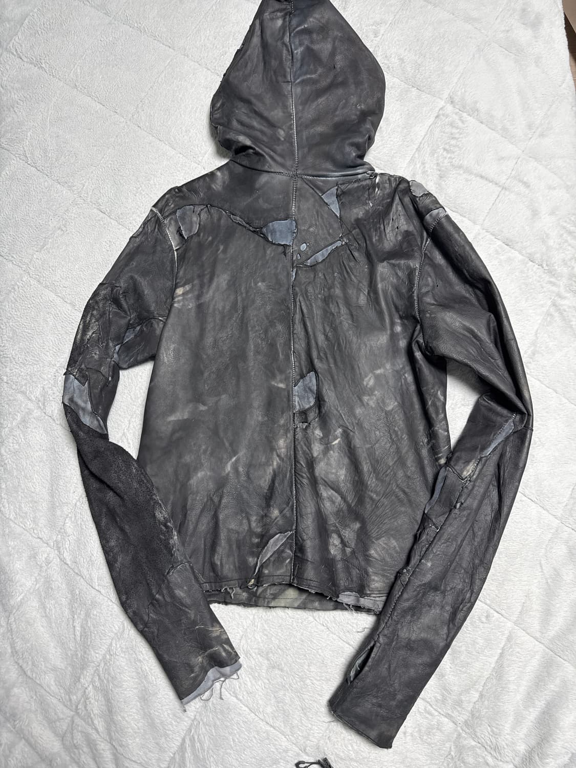 ZAM BARRETT 24ss 타입III 더블 지퍼 문스타가죽 후디자켓 상품이미지6