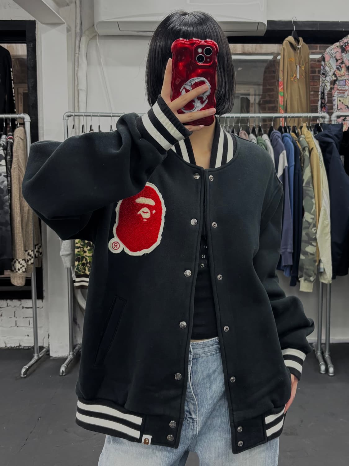 베이프 스펠아웃 바시티 자켓 상품이미지1